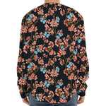 Blossom Flower Butterfly Print Long Sleeve Baseball Jersey