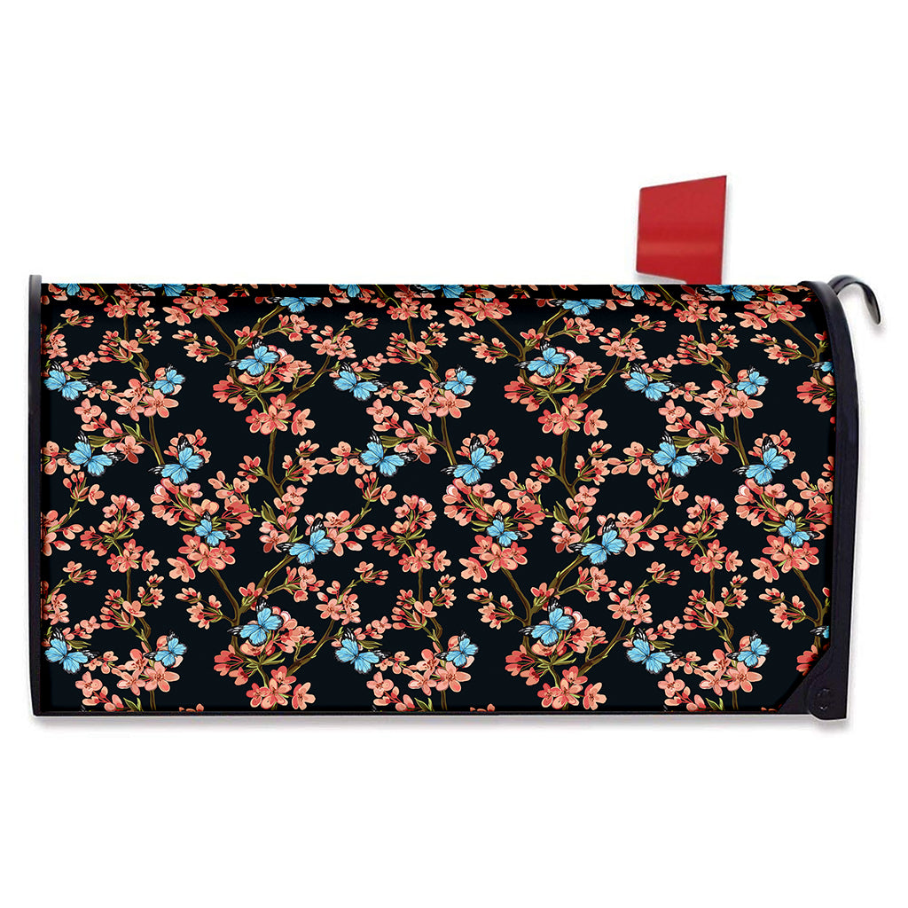 Blossom Flower Butterfly Print Mailbox Cover