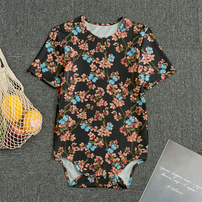 Blossom Flower Butterfly Print Men's Bodysuit