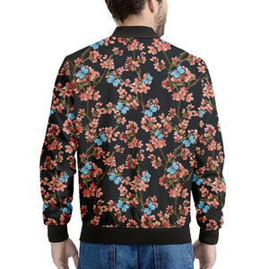Blossom Flower Butterfly Print Men's Bomber Jacket