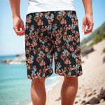 Blossom Flower Butterfly Print Men's Cargo Shorts