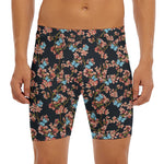 Blossom Flower Butterfly Print Men's Long Boxer Briefs