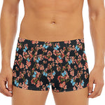 Blossom Flower Butterfly Print Men's Short Boxer Briefs