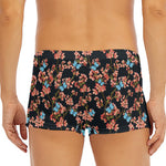 Blossom Flower Butterfly Print Men's Short Boxer Briefs