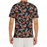Blossom Flower Butterfly Print Men's Short Sleeve Rash Guard