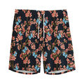 Blossom Flower Butterfly Print Men's Athletic Shorts