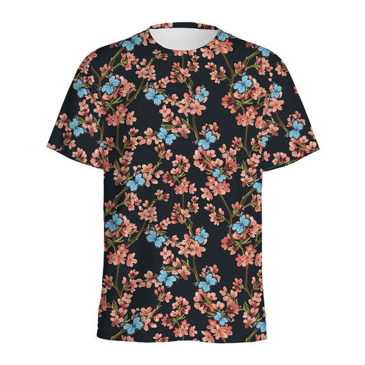 Blossom Flower Butterfly Print Men's Sports T-Shirt
