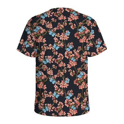 Blossom Flower Butterfly Print Men's Sports T-Shirt