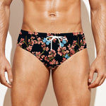 Blossom Flower Butterfly Print Men's Swim Briefs