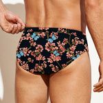 Blossom Flower Butterfly Print Men's Swim Briefs