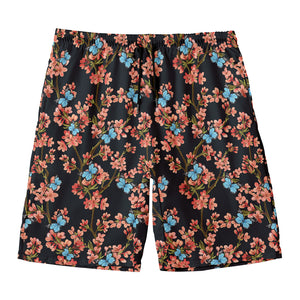 Blossom Flower Butterfly Print Men's Swim Trunks