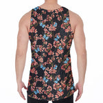 Blossom Flower Butterfly Print Men's Velvet Tank Top