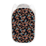 Blossom Flower Butterfly Print Mesh Laundry Hamper
