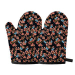 Blossom Flower Butterfly Print Oven Mitts