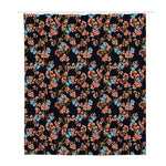 Blossom Flower Butterfly Print Polyester Shower Curtain
