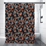 Blossom Flower Butterfly Print Premium Shower Curtain