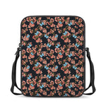 Blossom Flower Butterfly Print Rectangular Crossbody Bag