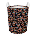 Blossom Flower Butterfly Print Round Laundry Basket