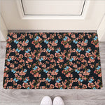 Blossom Flower Butterfly Print Rubber Doormat