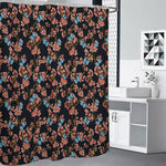 Blossom Flower Butterfly Print Shower Curtain