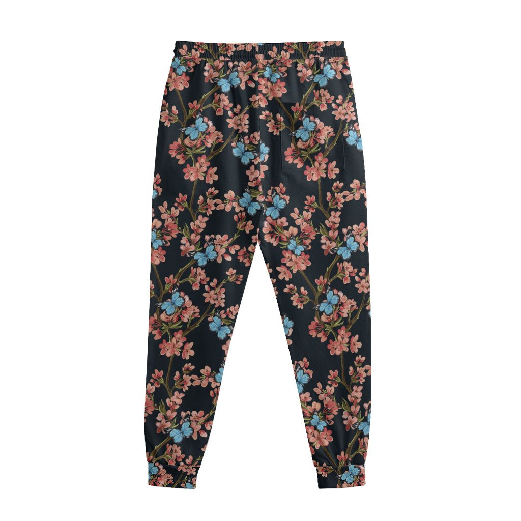 Blossom Flower Butterfly Print Sweatpants