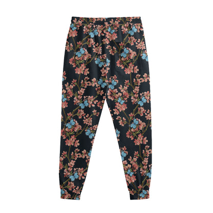 Blossom Flower Butterfly Print Sweatpants