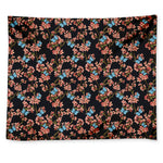 Blossom Flower Butterfly Print Tapestry