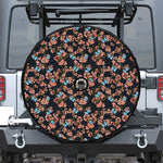 Blossom Flower Butterfly Print Tire Cover With Camera Hole