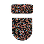 Blossom Flower Butterfly Print Toilet Lid And Tank Cover Set