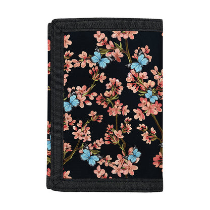 Blossom Flower Butterfly Print Trifold Wallet