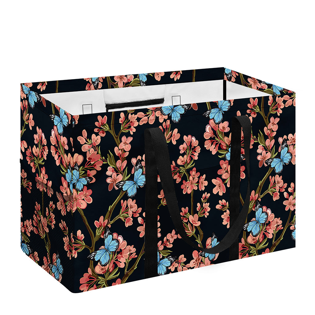 Blossom Flower Butterfly Print Utility Tote Bag