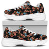 Blossom Flower Butterfly Print White Chunky Shoes