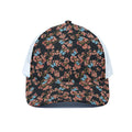 Blossom Flower Butterfly Print White Mesh Trucker Hat