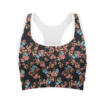 Blossom Flower Butterfly Print Women's Sports Bra