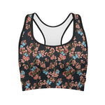 Blossom Flower Butterfly Print Women's Sports Bra