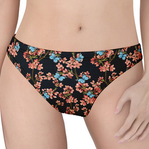 Blossom Flower Butterfly Print Women's Thong