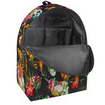 Blossom Flowers Skull Pattern Print Backpack