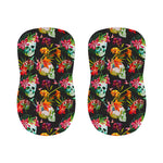 Blossom Flowers Skull Pattern Print Bar Stool Covers