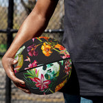 Blossom Flowers Skull Pattern Print Basketball