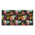 Blossom Flowers Skull Pattern Print Beach Towel