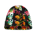 Blossom Flowers Skull Pattern Print Beanie