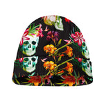 Blossom Flowers Skull Pattern Print Beanie