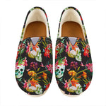 Blossom Flowers Skull Pattern Print Casual Shoes