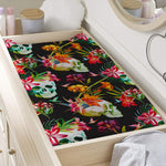 Blossom Flowers Skull Pattern Print Changing Pad Cover