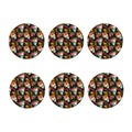 Blossom Flowers Skull Pattern Print Coaster Set