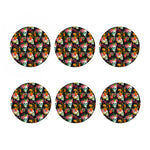 Blossom Flowers Skull Pattern Print Coaster Set