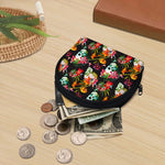 Blossom Flowers Skull Pattern Print Coin Purse