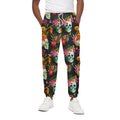 Blossom Flowers Skull Pattern Print Cotton Sweatpants