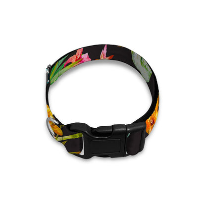 Blossom Flowers Skull Pattern Print Dog Collar