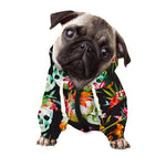 Blossom Flowers Skull Pattern Print Dog Zip Up Hoodie